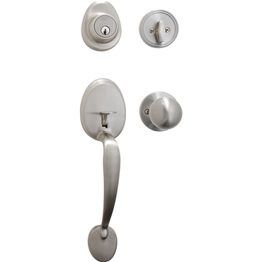 Handleset with Ball Knob & Deadbolt Door Lock - Residential