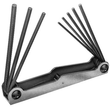 8 Piece Long Folding Hex Key Set