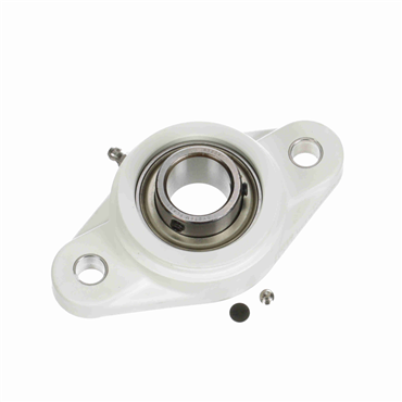 Nolu-Clean Setscrew Lock 2-Bolt Flange Standard Duty Ball Bearing