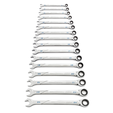 16 Piece Spline Full Polish Chrome Combination Wrench