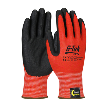 Red Knit Wrist Cuff Nitrile Medium Cut-Resistant Gloves