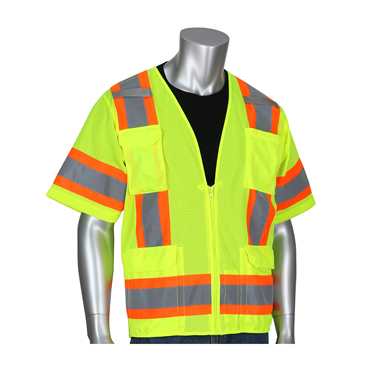 Hi-Vis Yellow Zipper 11 Pockets 4X-Large Vests