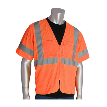 Hi-Vis Orange Zipper 4 Pockets Small Vests