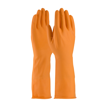 Orange Rolled Cuff Large Glove Size