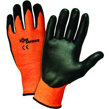 Hi-Vis Orange Nitrile Medium Cut-Resistant Gloves