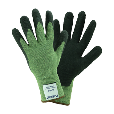 Green Knit Wrist Cuff Nitrile Large Cut-Resistant Gloves