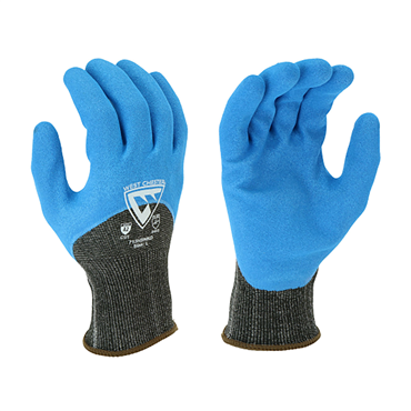 Gray Knit Wrist Cuff Nitrile Large Cut-Resistant Gloves