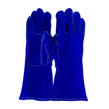 Blue Gauntlet Cuff Mens Regular Welding Gloves