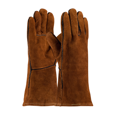 Brown Straight Cuff Mens Regular Welding Gloves