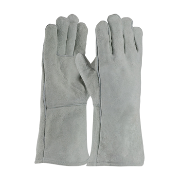 Gray Straight Cuff Mens Regular Welding Gloves