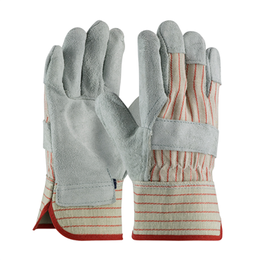 Gray Safety Mens Size Leather Palm Gloves