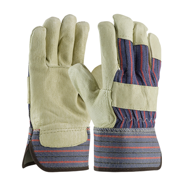 Blue Safety Large Leather Palm Gloves