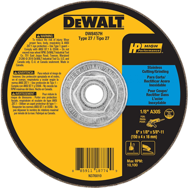 Stainless Stee 6 in X 5/8 - 11 Grinding Wheel
