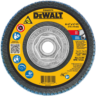 Dewalt DWA8207H 60 Grit T29 Zirconia 4 1/2 in X 5/8-11 Flap Disc