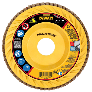 Dewalt DWA8280CTR XP Maxtrim Trimmable 40 Grit Coarse Grade Ceramic Alumina 4 1/2 in X 7/8 in Flap Disc