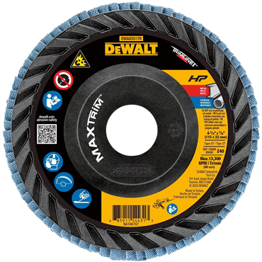 Dewalt DWA8351TR 40 Grit T27 Zirconia Alumina 4 1/2 in Flap Disc