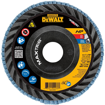 Dewalt DWA8353TR HP Maxtrim Trimmable 80 Grit 4 1/2 in Flap Disc