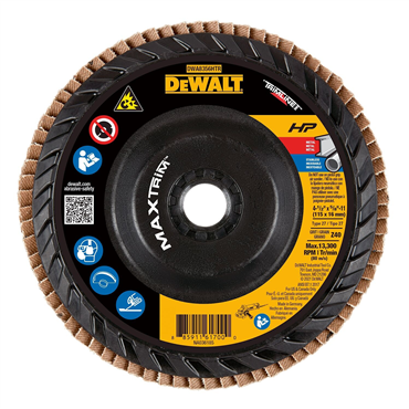 Dewalt DWA8356HTR HP Maxtrim Trimmable 40 Grit 4 1/2 in Flap Disc