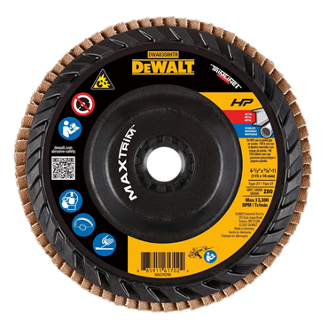 Dewalt DWA8358HTR HP Maxtrim Trimmable 80 Grit 4 1/2 in Flap Disc