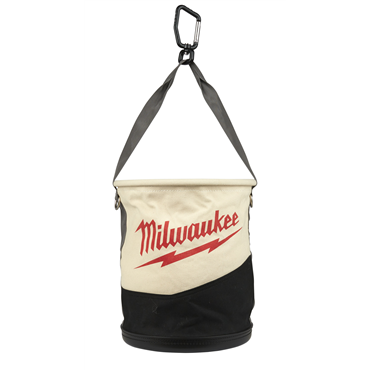 11.81 in Heavy Duty No. 6 Canvas Tan, Black Canvas Utility Bucket