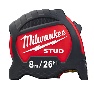 26 ft Steel Blade Red, Black STUD™ Tape