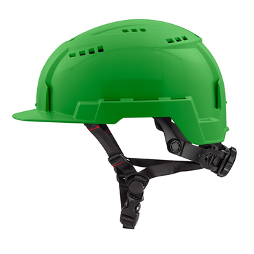 BOLT Green Front Brim Vented Safety Helmet