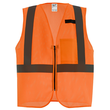 L/XL Orange Single Pull Zipper Vest