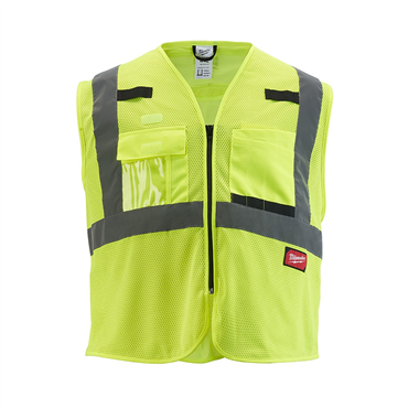 L/XL Yellow Single Pull Zipper Vest