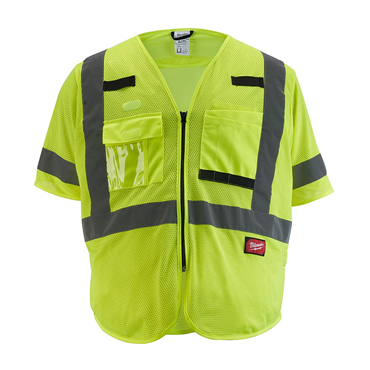 2XL/3XL Yellow Single Pull Zipper Vest