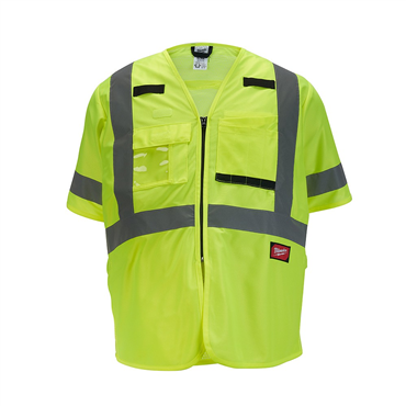 L/XL Yellow Single Pull Zipper Vest