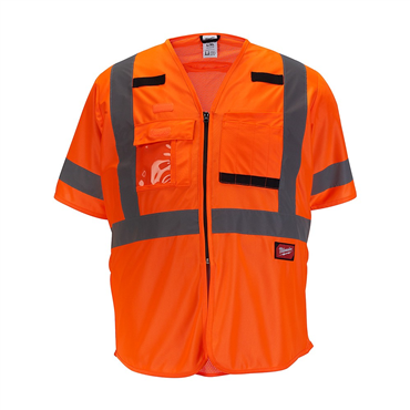 2XL/3XL Orange Single Pull Zipper Vest