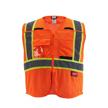 4XL/5XL Orange Hook-and-Loop Vest