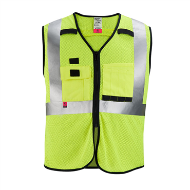 4XL/5XL Yellow Single Pull Zipper Vest