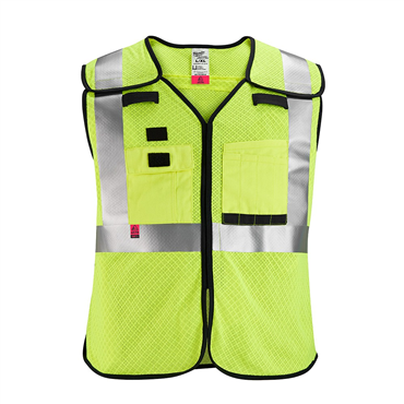4XL/5XL Yellow Single Pull Zipper Vest