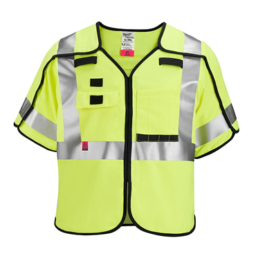4XL/5XL Yellow Single Pull Zipper Vest