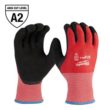 Latex Medium Red/Black Cut 2 12 PK Winter Dip Glove