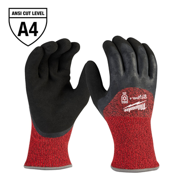 Latex Small Red/Black Cut 4 Winter Dip Glove