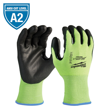 High Visibility Cut Level 2 Polyurethane Dipped X-Large Gloves