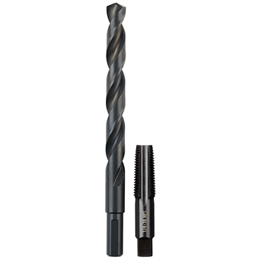 1/4-18 in High Carbon Steel Black Oxide Straight Flute Plug & Drill Bit