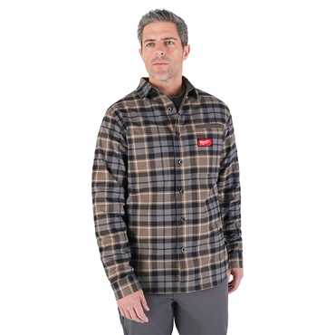 GRIDIRON™ Small Gray Long Sleeve Flannel Shirt