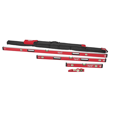 Levels-Aluminum, Case-Nylon 78 in Red/Black Box Beam Magnetic Master Set
