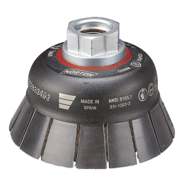 BlueFire Crimped Wire Arbor Cup Brush with Protective Guard