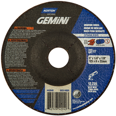 Gemini INOX/SS A Type 27 Grinding Wheel