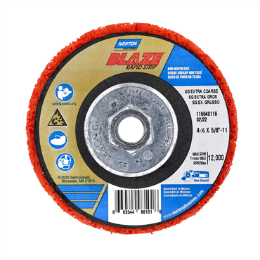 Bear-Tex Blaze Rapid Strip Ceramic Alumina Extra Coarse Grit Non-Woven Depressed Center Disc