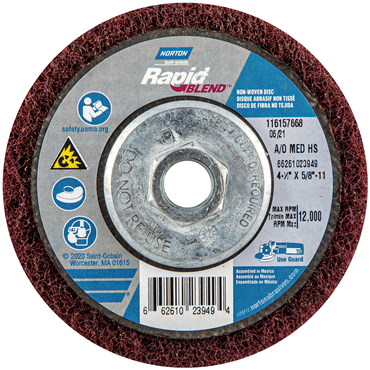Bear-Tex High Strength Rapid Blend Aluminum Oxide Medium Grit Non-Woven Depressed Center Disc