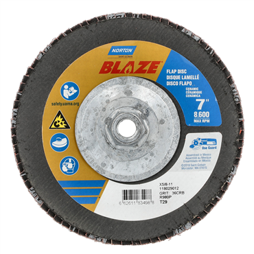 Blaze Ceramic Alumina Extra Coarse Grit Arbor Thread Fiberglass Conical Flap Disc