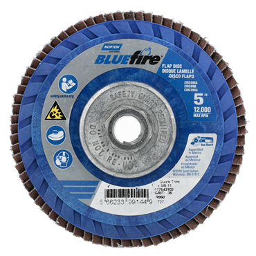BlueFire Zirconia Alumina Extra Coarse Grit Arbor Thread Plastic Flat Flap Disc