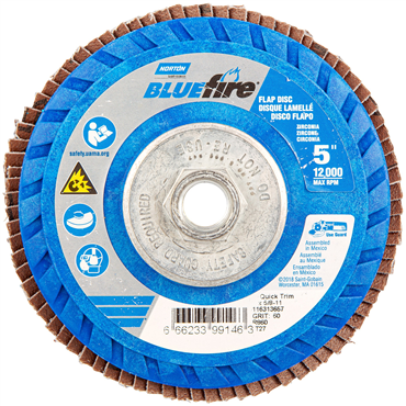 BlueFire Zirconia Alumina Coarse Grit Arbor Thread Plastic Flat Flap Disc