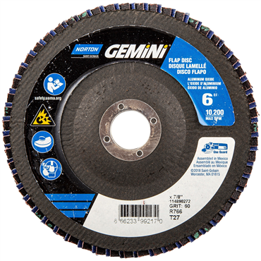 Gemini Zirconia Alumina Coarse Grit Center Mount Fiberglass Flat Flap Disc