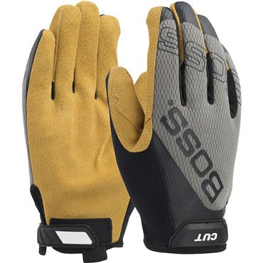 Top Grain Pigskin Leather Palm XL Size Gray Glove